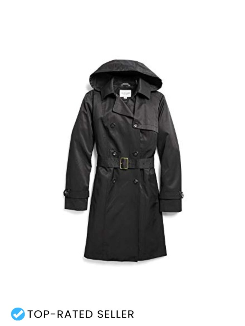 Classic Belted Trench Coat Button Front Cotton Polyester Long Length